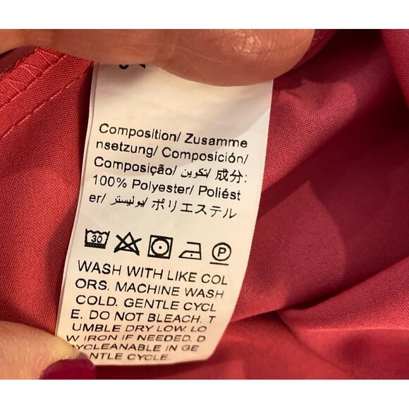 SHEIN Dress Plus size 2 XL Dark Pink Faux Wrap Tiered Style Flutter Sleeve - Picture 9 of 12